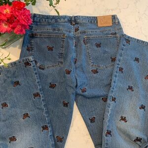 VGUC Lilly Pulitzer embroidered chocolate lab jeans 8